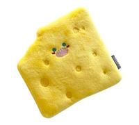 Veemoon Cheese Shaped Plush Dog Snuffle Pad Bite-resistant Pet Sniff Cushion Squeaky Puppy Foraging Mat Interactive Treat Hunting for Indoor Play