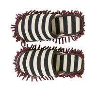 Veemoon Chenille Cleaning Slippers Cover for Home Floor and Window Mopping | Cotton Cloth and Chenille Fiber, Wear-resistant Coffee Stripe Style, Vinyl Floors and Car Window Use