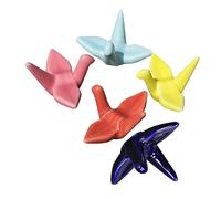 Veemoon Chopstick Holder Chopsticks Rest Cutlery Storage Rack Paper Crane Japanese Style Ceramic Mixed Colour 5pcs Spoon Fork Tableware Stand for Restaurant Home Table Decor
