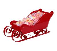 Veemoon Christmas Santa Sleigh Holiday Decoration Santa Sleigh Basket Candy Dish Bowl Server Table Top Christmas Table Shelf Decors Red