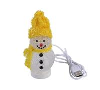 Veemoon Christmas Snowman Light with USB, Led Glowing Snowman Figurines Small Christmas Night Light Ornament - RGB 7 Colorful Flashing - for Table Center Xmas Party Favor (Yellow,3. 5")
