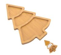 Veemoon Christmas Tree Tray Tree Shaped Plate, Wooden Christmas Tray Snack Wooden Fruit Serving Plate Appetizer for Veggie Cookie Food Cheese Boards Festive Holiday 27.70X19.50X1.20cm