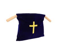 Veemoon Church Offering Bag with Embroidered Cross Large Capacity Pouch for Baptism Christening First Communion Church Missions