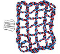 Veemoon Colorful Large Black Woven Parrot Climbing Net Pet Hanging Hammock Birds Play Gym Cage Ladder for Parrots and Small Birds