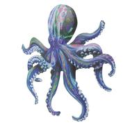 Veemoon Colorful Metal Octopus Wall Art Hanging Decor for Garden Patio Yard, Blue Outdoor Octopus Sculpture Iron Wall Decor, 1pcs Ocean Theme Fence Decoration