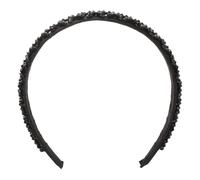 Veemoon Comfortable Crystal Hairband for Women Simple Handwoven Beaded Headband Elegant Hair Decoration for Daily Hairstyling and Facial Care Black Headdress Accessory