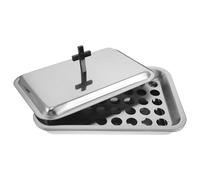 Veemoon Communion Tray with Lid Sanctuary Communion Supplies Sacrament Tray Silver
