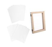 Veemoon Compact Wooden Papermaking Frame Kit with Mesh Screens and Pads Deckle for DIY Paper Crafts Handmade Paper Dried Flower Projects Educational and Artistic Use