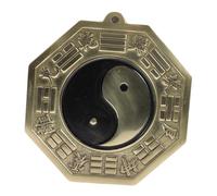 Veemoon Copper Crafts Bagua Mirror Ornament 11.50X11.00X0.20Cm Antique Style Wall-Mounted Mirror for Door Decoration Evil Spirits Exorcism and Good Fortune Blessing