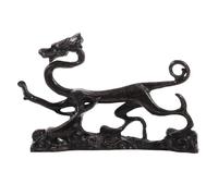 Veemoon Copper Painting Brush Holder Red Ancient Green Dragon Design Calligraphy Brush Rest Copper Pen Rack for Artists and Calligraphers