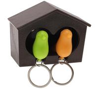 Veemoon Creative Holder Green with Ring Yellow Sparrow Birdhouse Key Design Mountable Abs with Double-Sided Tapes for Storage Wall Home