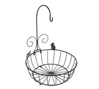 Veemoon Creative Iron Fruit Basket for Kitchen and Living Room, Stylish Black Storage Basket with Quick Draining Feature, Large Capacity Household Food Container for Fruits and Vegetables