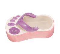 Veemoon Creative Purple Ceramic Slipper Ashtray with Opening Stable Base for Desktop Decoration and Ash Storage Compact Cute Tray for Ornament and Gift