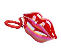 Veemoon Creative Red Lip Shape Telephone Lightweight Decorative Props for Home Decoration with Abs Material and Stylish Design, a Unique Tabletop Ornament for Vintage or Retro Themed