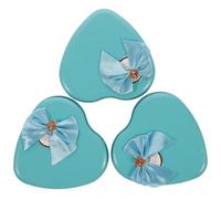 Veemoon Creative Rose-Shaped Soap Flower Set, 3 Sky-Blue Boxes with 6 Handmade Rose Soaps Each, Mothers Day Present in Heart-Shaped Tin for Women’S Skincare and Bath Use