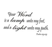 Veemoon Creative Stickers Bible Verse Wall Art Your Word is a Lamp Unto My Feet Home Wallpaper Removable Wall Decals Spiritual Decor Random Style