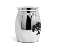 Veemoon Cremation Urn Lightweight Jar with Tree of Life Pattern Stainless Steel Urn Cremated Ashes with Unscrewable Lid, Convenient to Use for Pets Suitable for Fireplace or Bedroom