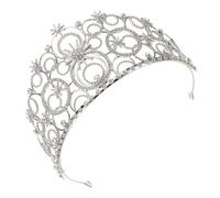 Veemoon Crystal Bubble Crown Tiara Silver Princess Headband for Women Bridal Wedding Prom Birthday Party Accessories Versatile Romantic Design Secure Fit
