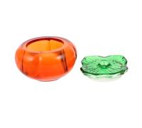 Veemoon Crystal Clear Colored Persimmon Glass Nail Dappen Dish Acrylic Liquid Holder for Manicure Nail Art Supplies with Compact Design and Jewelry Storage