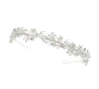 Veemoon Crystal Floral Alloy Bride Headband Lightweight Wedding Hairband for Women Elegant Bridal Hair Accessories for Wedding Ceremony and Party