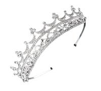 Veemoon Crystal Headband Crown for Wedding Bride Shiny Crown Sparkling Details Wedding Headdress for Special Occasions