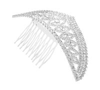 Veemoon Crystal Wedding Hair Comb Bridal Crown with Dazzling Crystals Alloy Princess Tiara Headdress for Women Secure Fit Wedding Party Photography Accessories