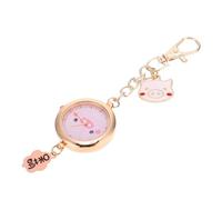 Veemoon Cute Cartoon Nurse Pocket Watch with Clip Lightweight Hanging Chest Watch for Students and Medical Staff Birthday Gift with Extra Battery Pink Pig Design