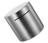 Veemoon Cylindrical Piggy Bank Stainless Steel Saving Box for Adults Boys and Girls Money Saving Box Metal Moneybox Only Save Not Take