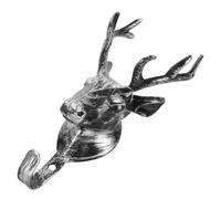 Veemoon Deer Head Wall Hook Silver Copper Tone, Wall-Mounted Coat Hanger Curved Hook, Decorative Clothes and Key Storage Rack for Home, Bathroom, and Retail Display