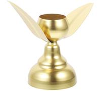 Veemoon Delicate Metal Candle Holder Retro Double Leaf Candlestick Stand Sturdy Practical Design for Dining Table Bedroom Wedding Party