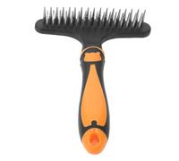 Veemoon Dematting Comb for Cats and Dogs, Orange Double-row Plastic Pet Grooming Brush for Shedding and Tangle Removal, Small Animal Hair Care Tool for Pet Styling and Fur Deshedding