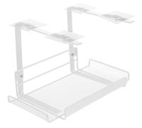 Veemoon Desk Cable Management Holder White Iron Wire Organizer Rack with Easy Installation for Office Workers, Cable Management Tray Suitable under Desk Use and Office Spaces