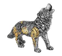 Veemoon Desktop Toys Steampunk Statue Figurines Mechanical Gear Animal Wolf Statue Steam Punk Sculpture Birthday Gifts Home Office Desktop Ornament Car Decor