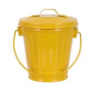 Veemoon Desktop Trash Bin with Lid: Small Metal Decorative Garbage Container with Handle for Office and Home Tabletop 4.32x4.24x3.62inch