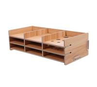 Veemoon Diamond Rhinestone and Organizer Art Tray Wooden with 9 Grids and 3 Tiers, Multi-layer Storage Rack for Efficient Drill Pen Holding for Painting Desktop DIY Craft