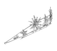 Veemoon Diamond Tiara Star Modeling Crown Wedding Prop Beautiful Bride Haircut Decor for Wedding Day Elegant Dress Headdress Accessory