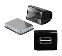 Veemoon Disposal Case Storage Box for Double-edge and Barber-grade 2pcs with Universal Iron Design for Barber Shop Use