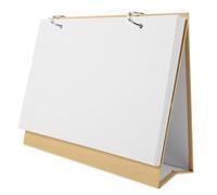 Veemoon DIY Blank Stand Calendar Page Flip Desktop Calendar with Kraft Cover Hand Painted Design Wear Resistant White Cardstock for Home Office School Creative Drawing and Scheduling