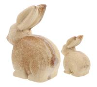Veemoon DIY Unpainted Wooden Bunny Figurines Set, Blank Wood Rabbit Dolls for Crafts, Desktop Centerpiece, Rustic Animal Decor for Home, Garden, and Bunny House Indoor Use