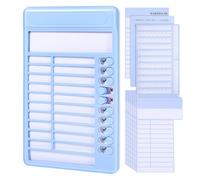Veemoon Do List Board Blue Plastic Visual Schedule Chart with Sliding Slider Daily Planner for Classroom and Home Routine Organization