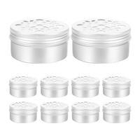 Veemoon Dog Scent Training Container for Dogs, Aluminum 80ml 10pcs Silver | Holes on Lid, round Smooth Top, Bite Resistant Build, Bright Finish, Training and Nose Work Games