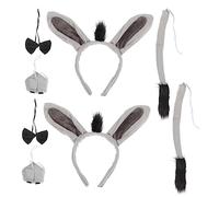 Veemoon Donkey Costume Kit Set 8pcs Donkey Ears Headband Tail Nose and Bowtie Adorable Dress Up Boys and Girls and Adults for Parties Halloween and Cosplay