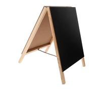 Veemoon Double Sided Small Chalkboard Display Board 21x29cm Wooden Freestanding Erasable Message Board for Office School Home Desk Use