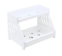 Veemoon Double Storage Rack Plastic Cosmetics Organizer Bathroom Shelves No Drilling Lipstick Organiser for Makeup