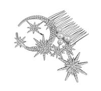 Veemoon Dreamy Diamond Hair Comb Rhinestone Star Bridal Accessory Sparkly Alloy Wedding Side Comb for Women Updo