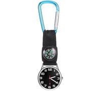 Veemoon Dual-use Mountaineering Nurse Watch with Compass, Minimalist Alloy Carabiner Designed Wristwatch in Blue, for Outdoor Sports and Office Use