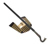 Veemoon Egyptian Pharaoh Mask and Scepter Set for Halloween Party 2pcs Costume Accessories with King Mask and Egyptian Staff for Boys and Dress-up