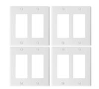 Veemoon Electrical Cover Plates 4Pcs White Rocker Wall Plate and Wall Plug Covers for Residential Light Switch and Outlet