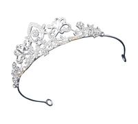 Veemoon Elegant Bridal Rhinestone Tiara Crown for Girl Wedding, Lightweight with Good Workmanship, Silver Vintage Style Hair Accessory for Banquet and Photo Activity