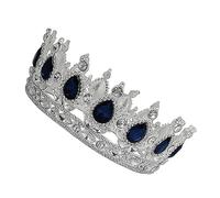 Veemoon Elegant Bride Crown Wedding Headdress Silver Dark Style Bridal Tiara Womens Fashion Headwear for Weddings Parties Proms
